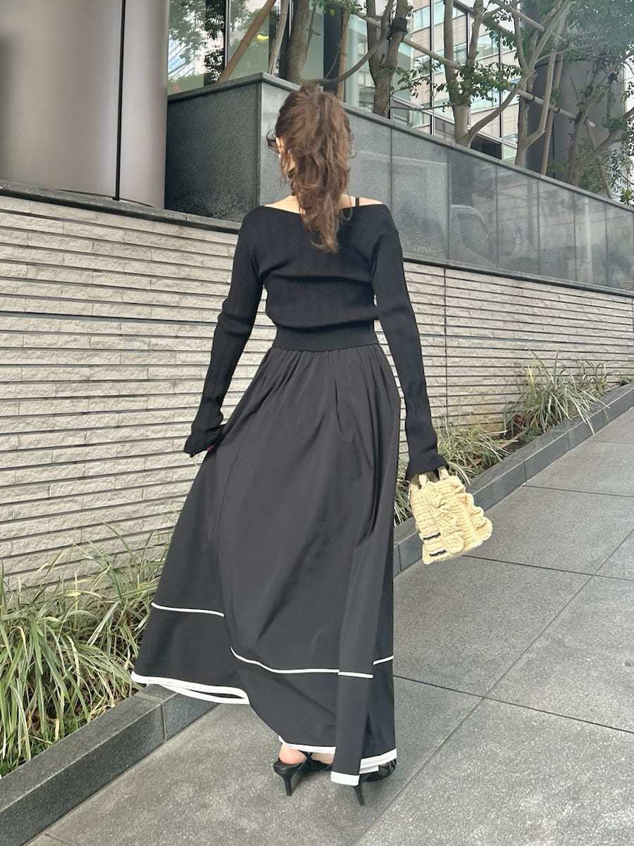 WEB限定00サイズ】ニットビスチェドッキングワンピース(マキシ・ロング