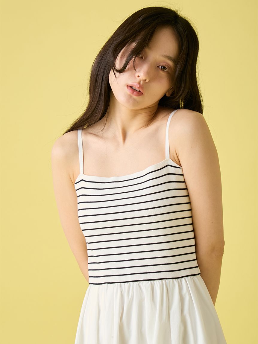WEB限定00サイズ】ニットビスチェドッキングワンピース(マキシ・ロング