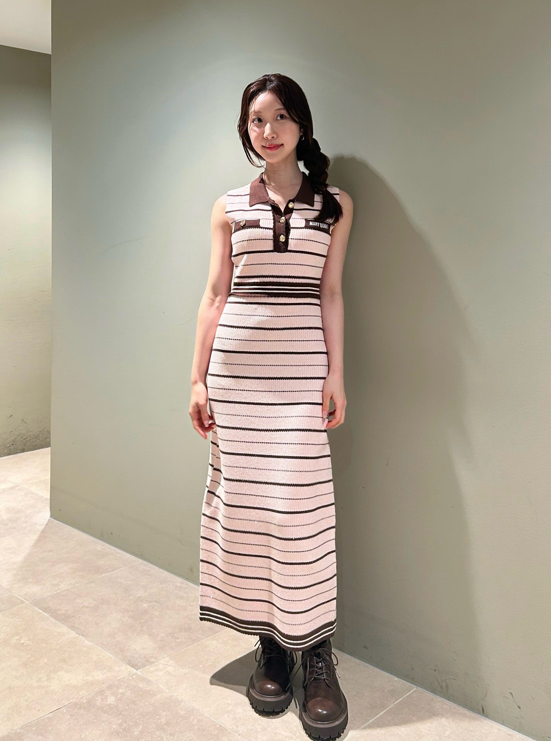 LILY BROWN×MARY QUANT】ポロニットワンピース(ニットワンピース