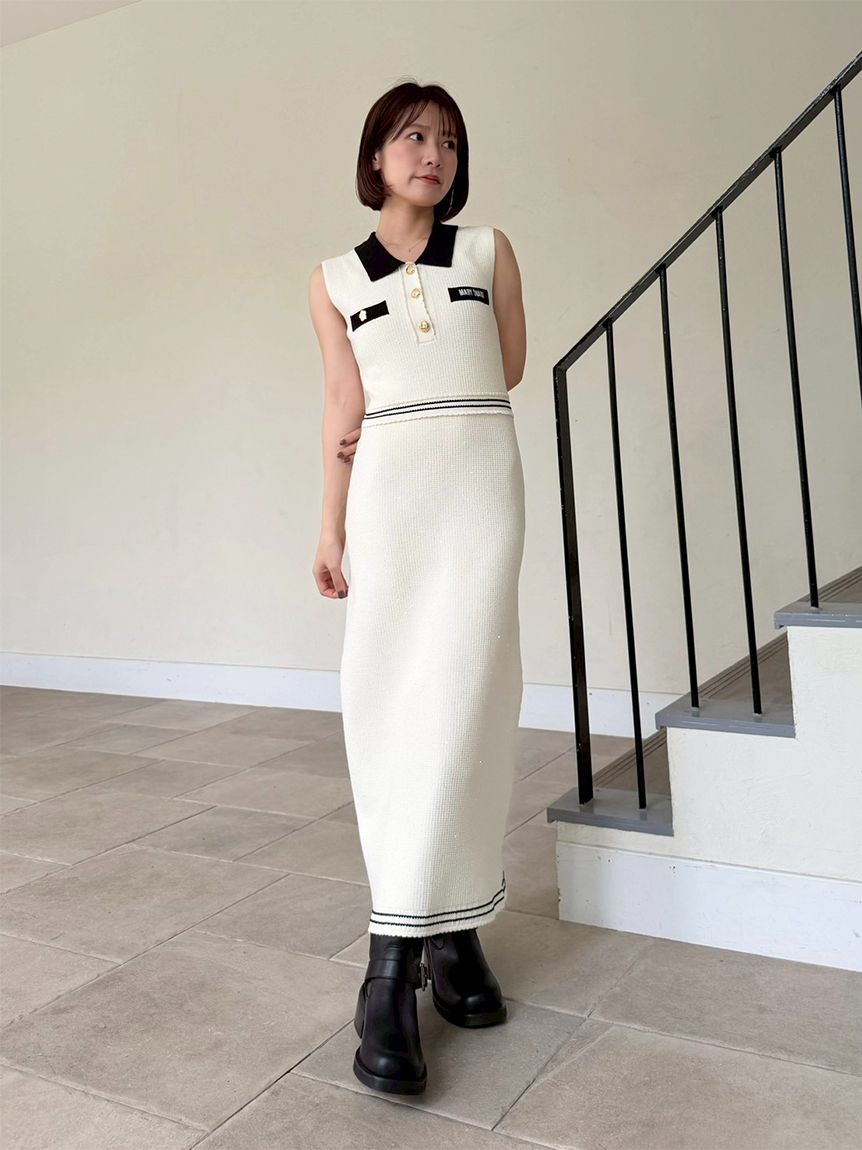LILY BROWN×MARY QUANT ポロニット ニットプリーツスカート LILY BROWN