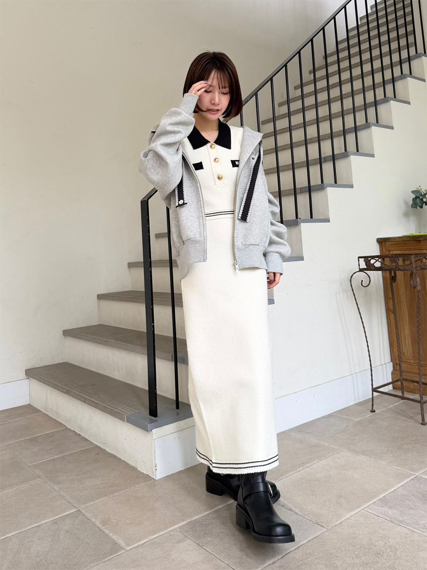LILY BROWN×MARY QUANT】ポロニットワンピース(ニットワンピース