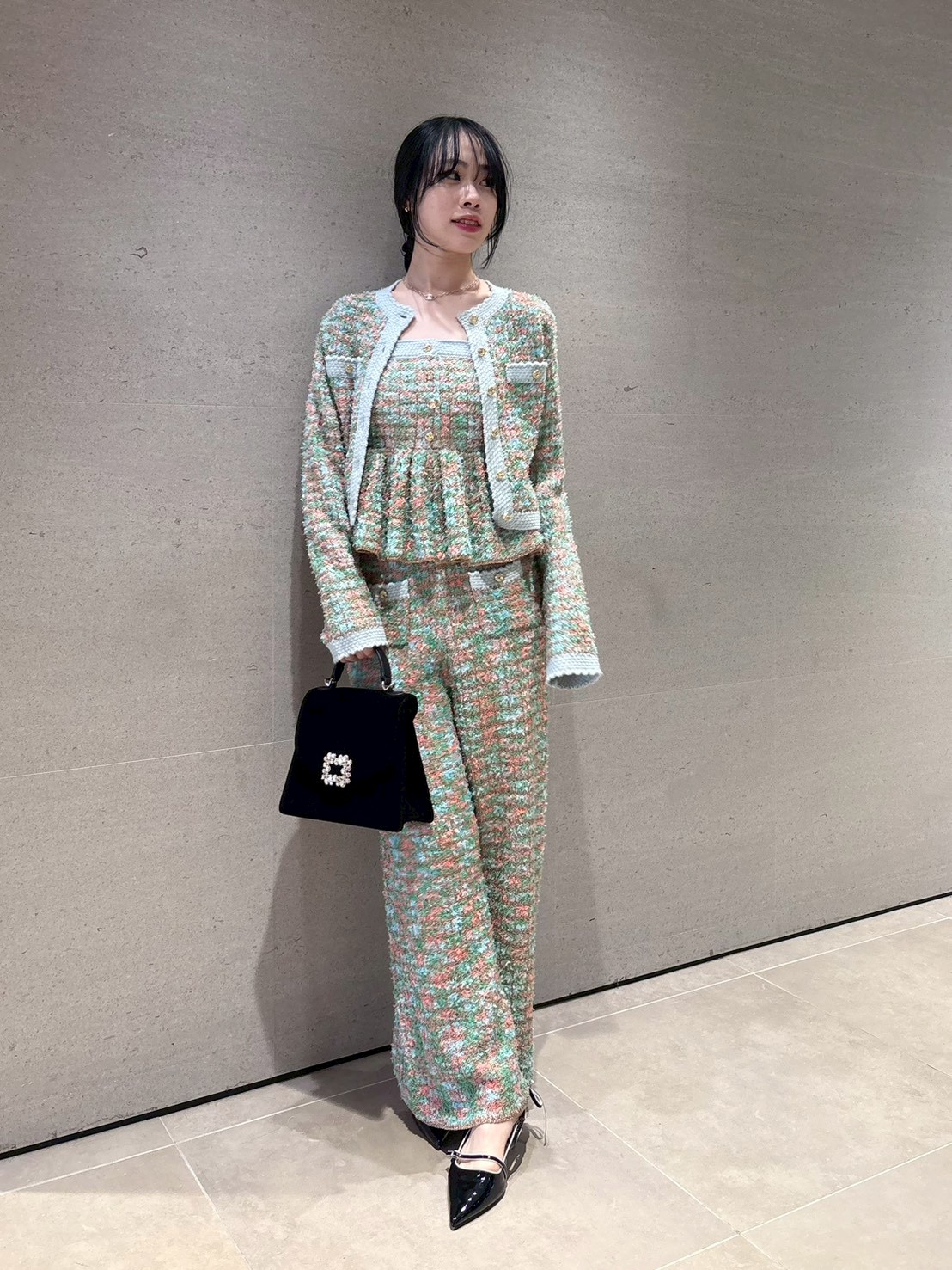 Lily ツイードニットワイドパンツ(セットアップアイテム)｜LILY BROWN