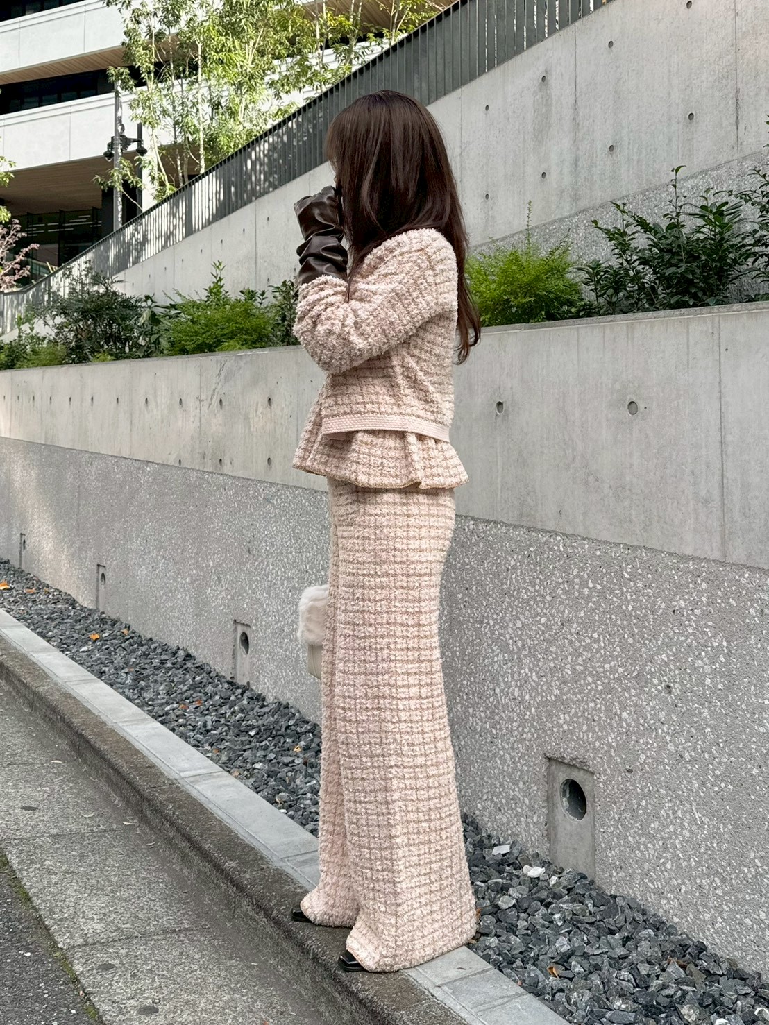 ツイードニットワイドパンツ(セットアップアイテム)｜LILY BROWN