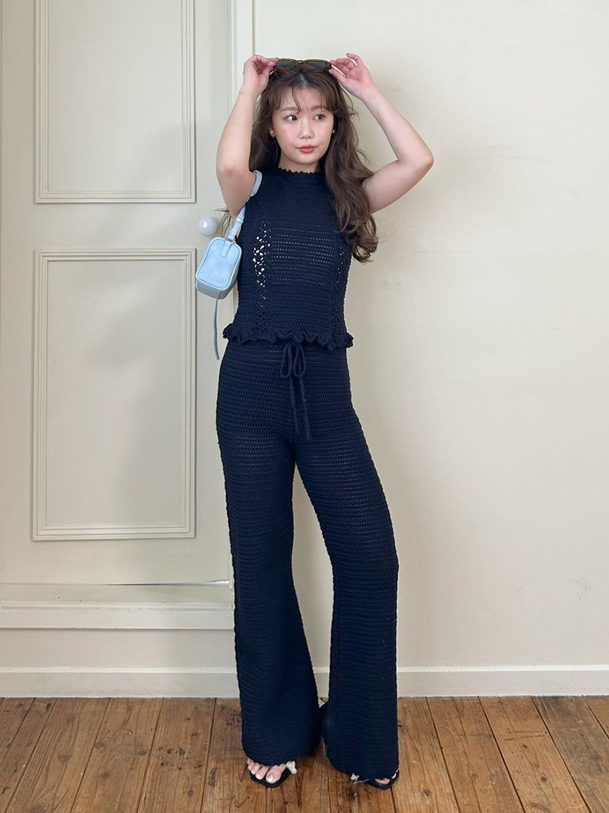 クロシェトリムニットパンツ(ロングパンツ)｜パンツ｜LILY BROWN