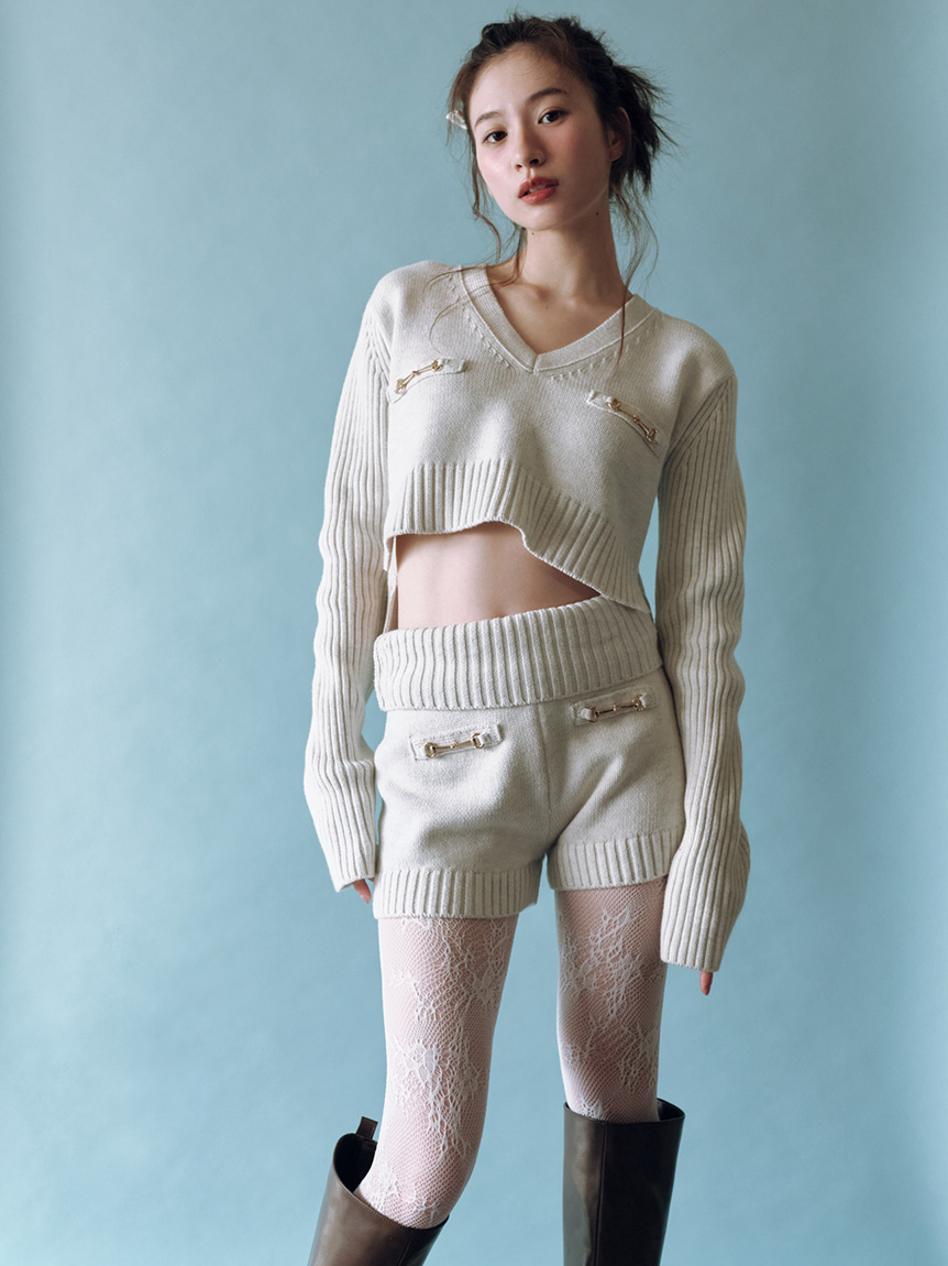 バルキーニットショートパンツ(ショート・ハーフパンツ)｜PANTS｜LILY