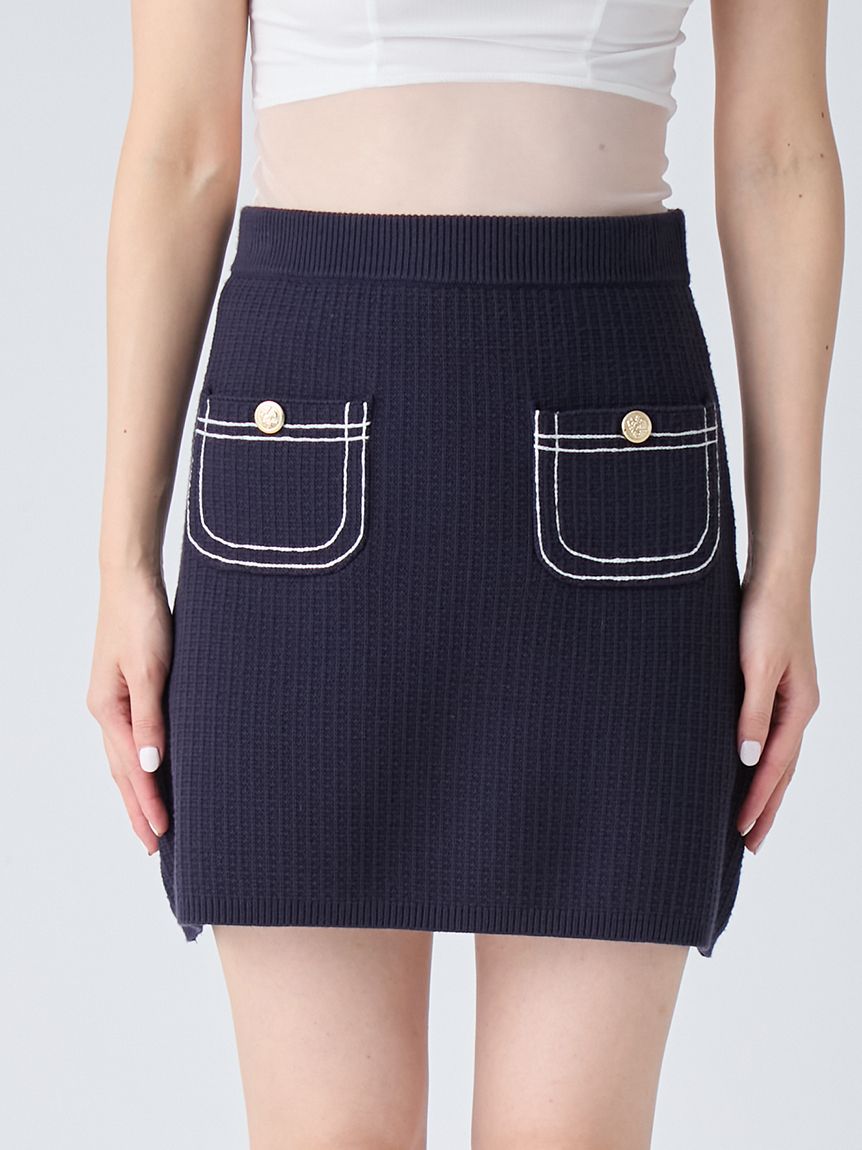 コットンニットミニスカート(セットアップアイテム)｜LILY BROWN