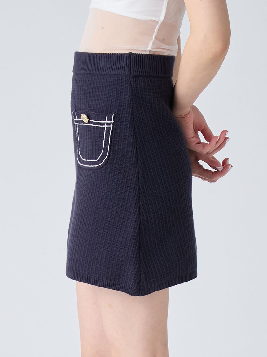 コットンニットミニスカート(セットアップアイテム)｜LILY BROWN