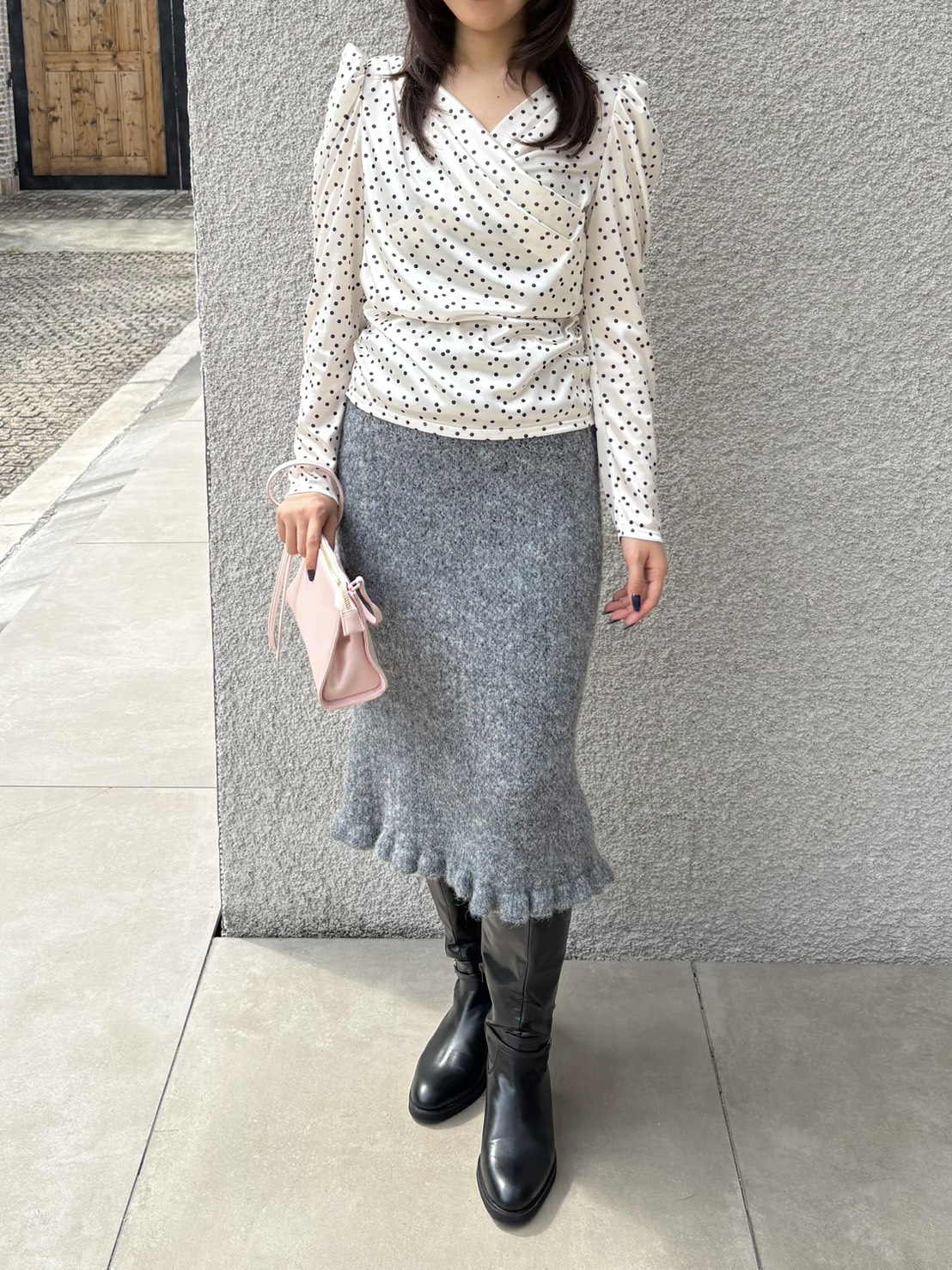 クロシェニットローズモチーフミディスカート(膝丈スカート)｜SKIRT