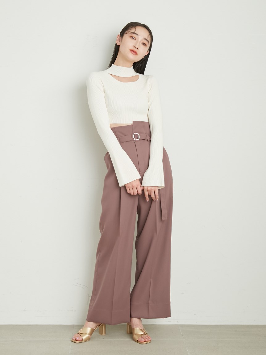 チョーカーネッククロップドニット(ニット)｜トップス｜LILY 