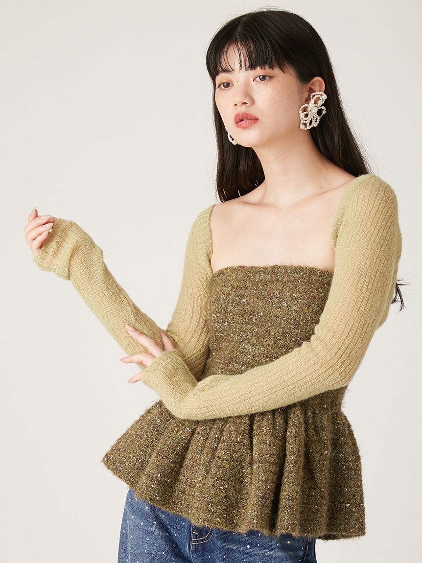 LILY BROWN（リリーブラウン）の「バルーンペプラムニットキャミソール（キャミソール）」 - WEAR