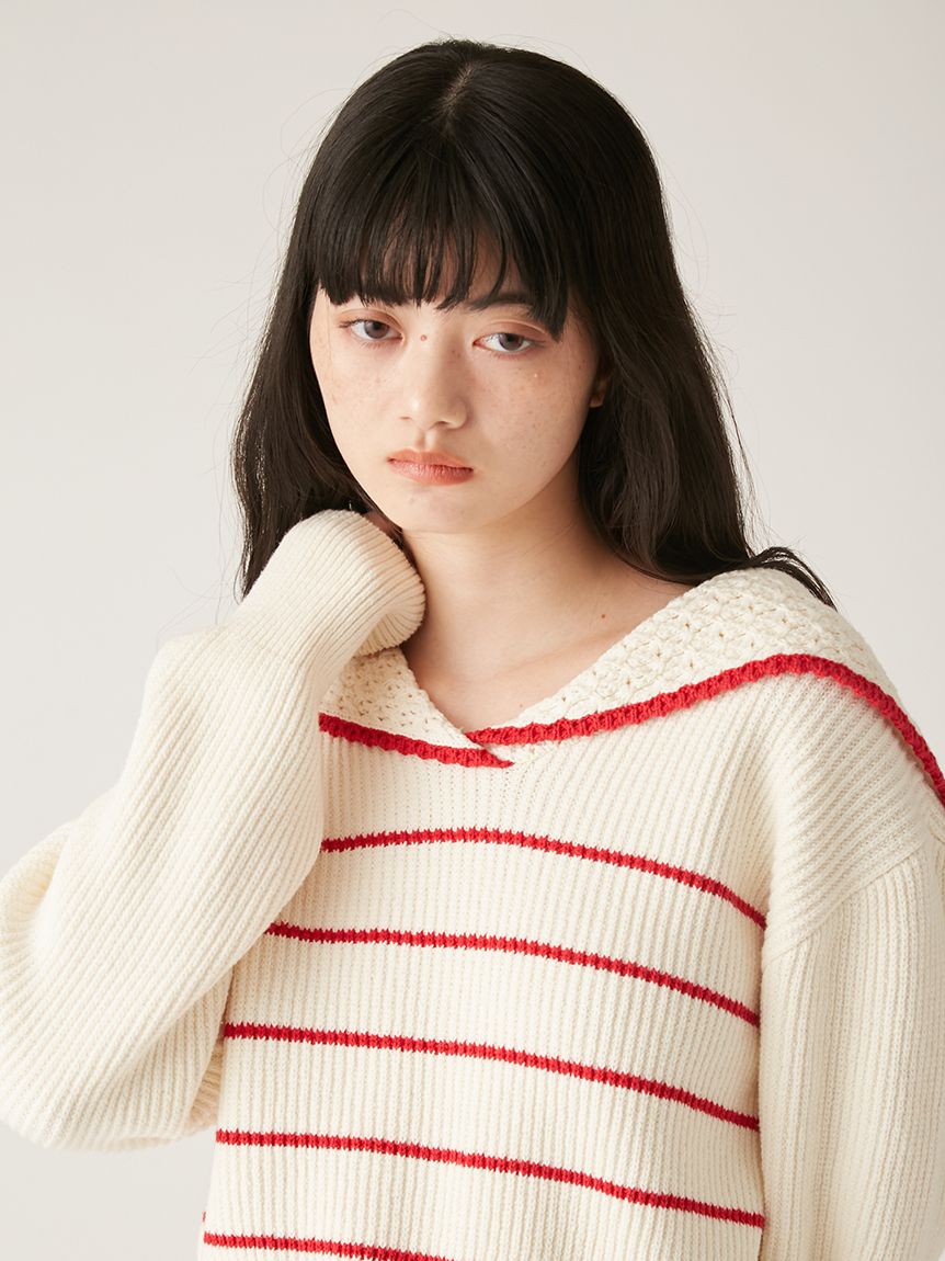 新品未使用】LILY BROWN セーラーカラーニット ピンク