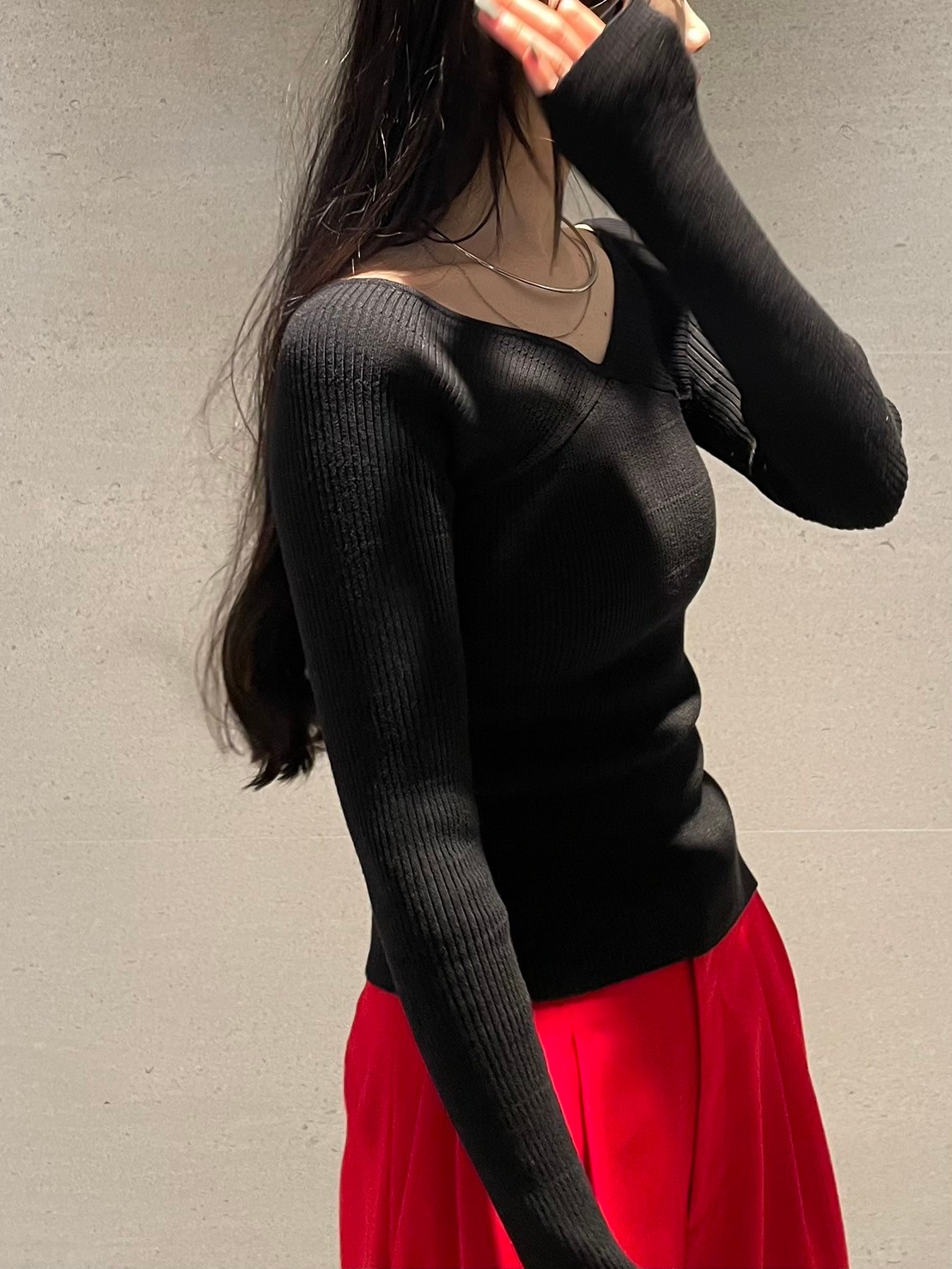 Lily Brown - 2wayデコルテリボンニット LILY BROWN（リリーブラウン）の「2Wayリボンデコルテニット