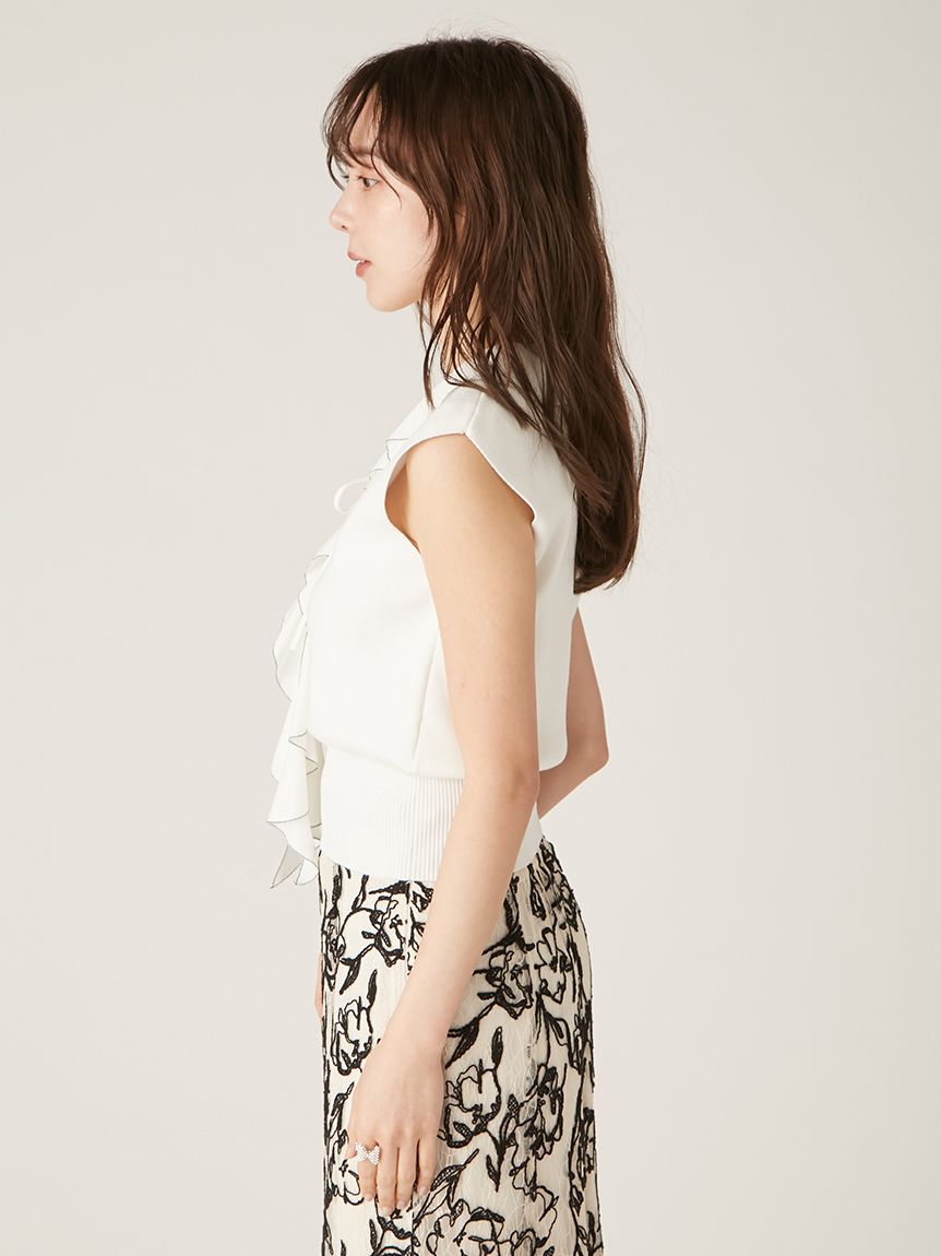 Lily brown ボリュームフリルニットトップス CGRY LILY BROWN（リリーブラウン）の「ボリュームフリルニット