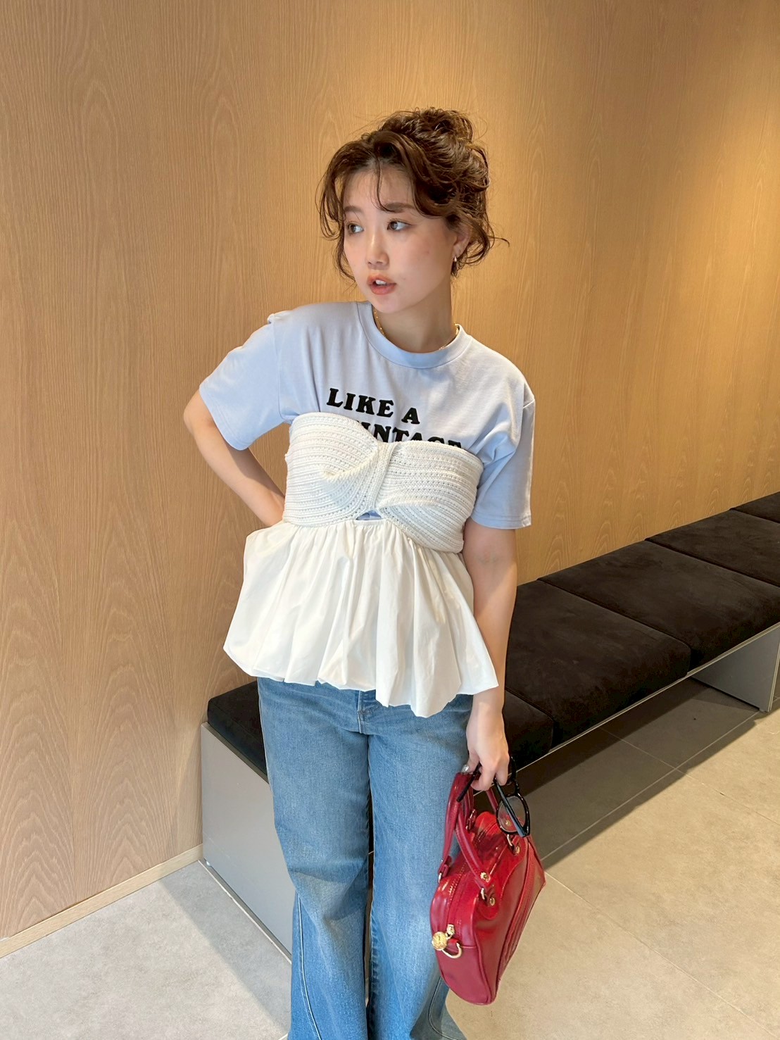 バルーンペプラムベアトップス(Tシャツ・カットソー)｜トップス