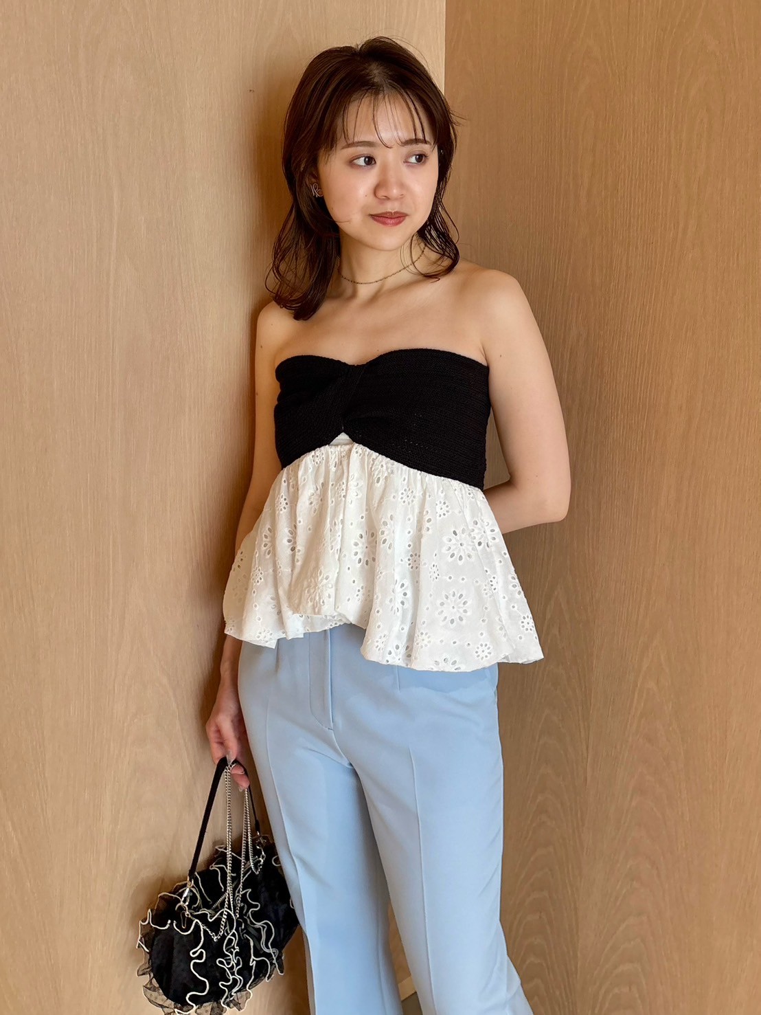 Lilybrown バルーンペプラムニットキャミソール ホワイト新品タグ付き LILY BROWN（リリーブラウン）の「バルーンペプラムニット
