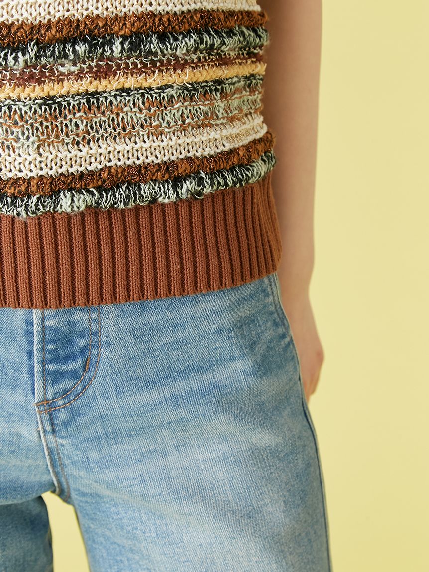 美品 LILY BROWNリリーブラウン クマ ニット 半袖 ボーダー WEB限定カラー】Lily Bearニット(ニット)｜トップス｜LILY BROWN