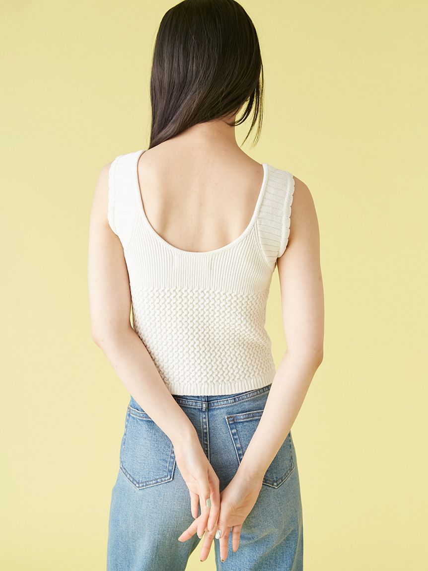 LILY BROWN リリーブラウン チェリーモチーフニットタンクトップス チェリーモチーフニットタンクトップス(タンクトップ)｜トップス