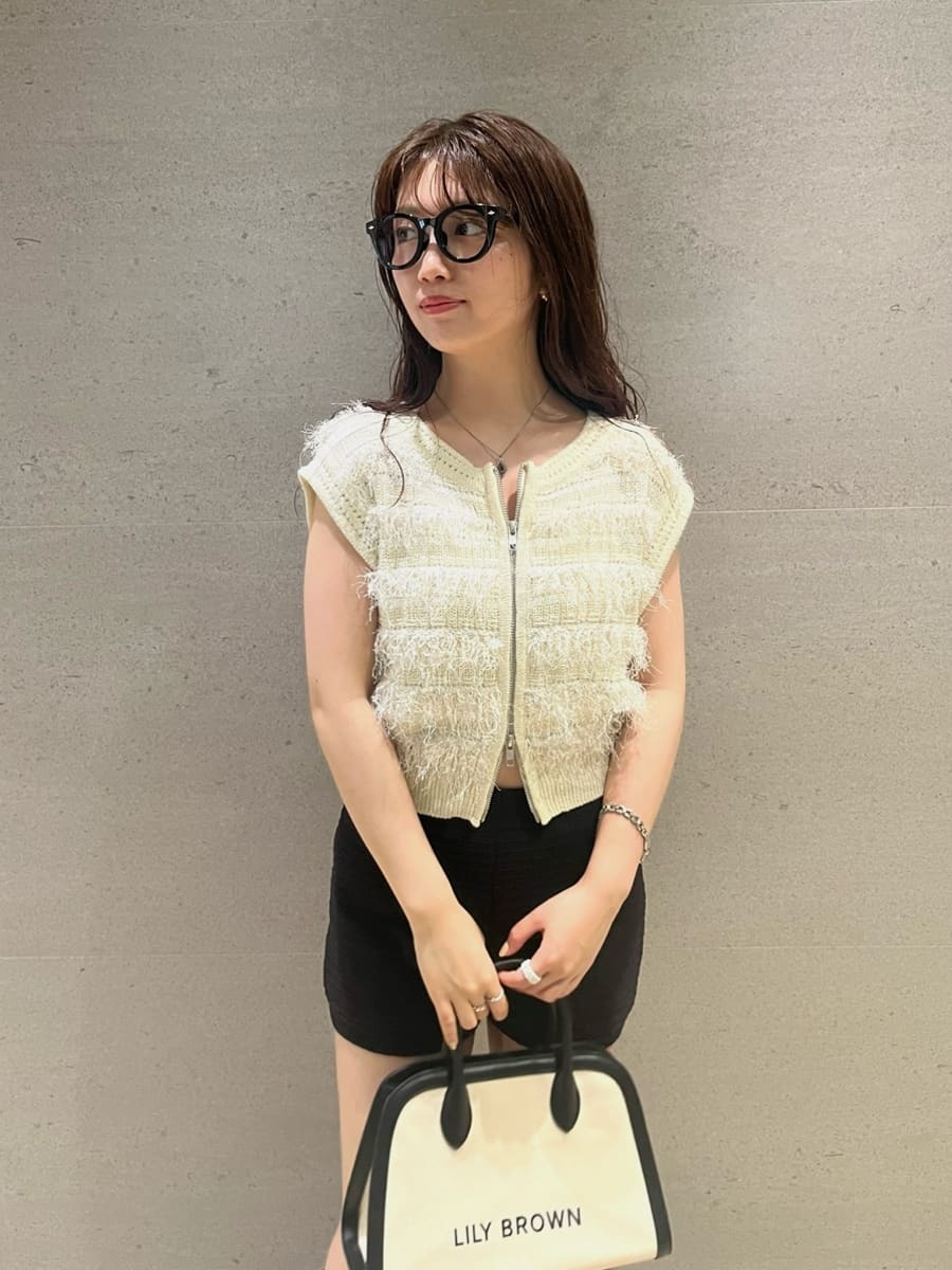 今期！美品！LILY BROWN ツイードニットビスチェ ツイードニットビスチェ(ビスチェ)｜トップス｜LILY BROWN