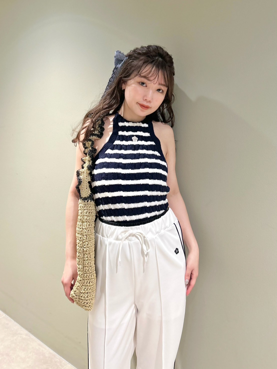 LILY BROWN×MARY QUANT】デイジー刺繍アメスリケーブルニット