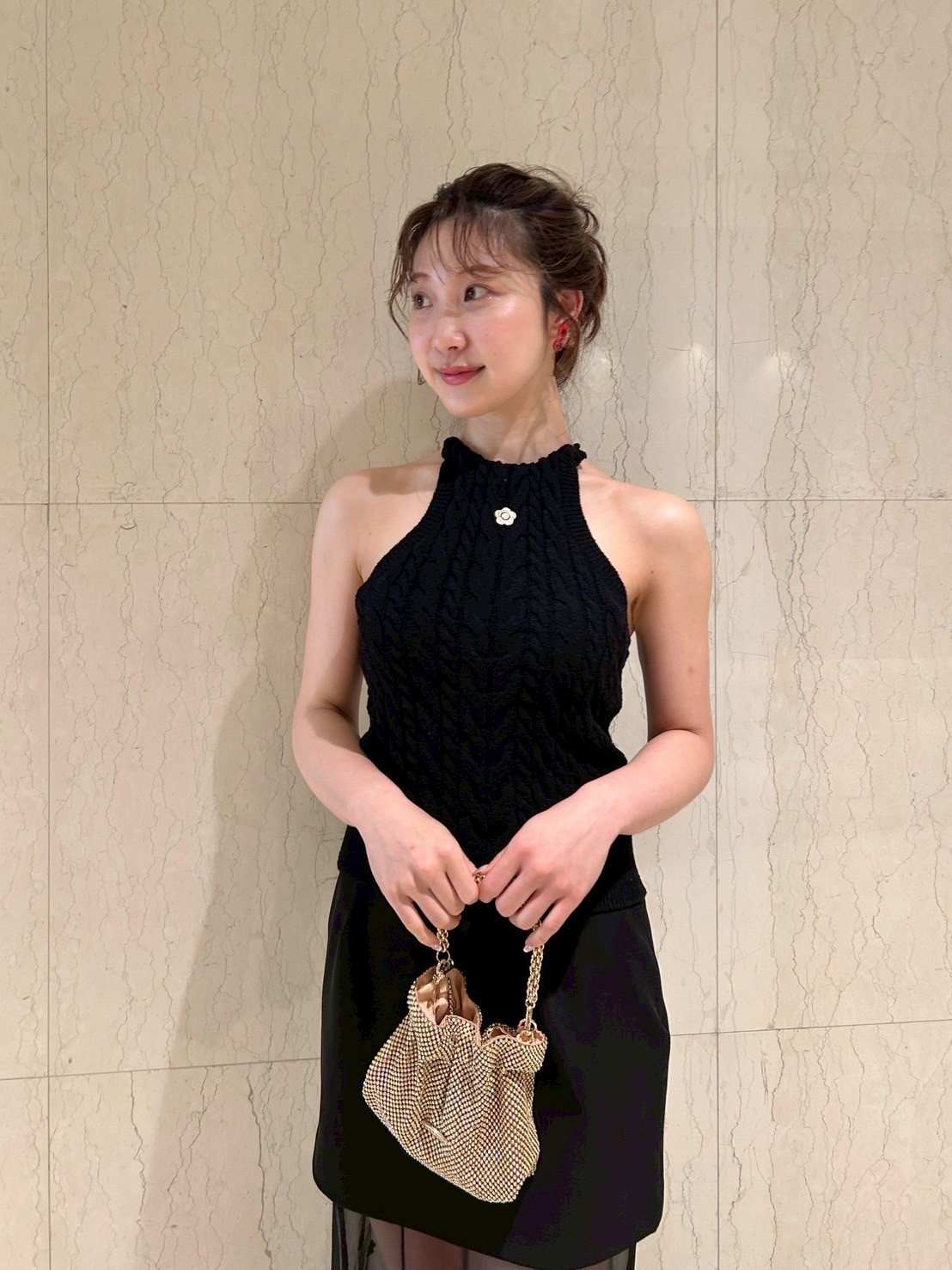 Lilyページ LILY BROWN×MARY QUANT】デイジー刺繍アメスリケーブルニット