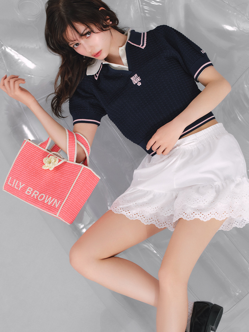 LILY BROWN×MARY QUANT】シアーポロニットトップス(ニット