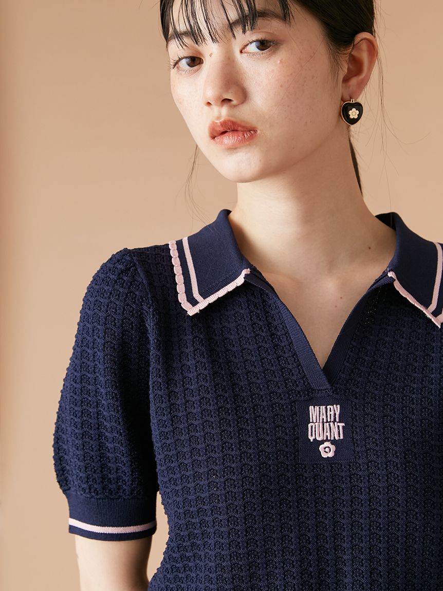 LILY BROWN×MARY QUANT】シアーポロニットトップス(ニット