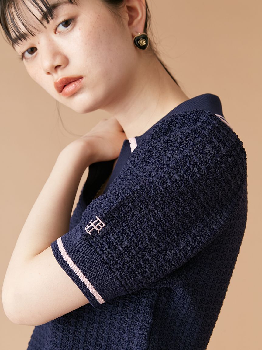 LILY BROWN×MARY QUANT】シアーポロニットトップス(ニット
