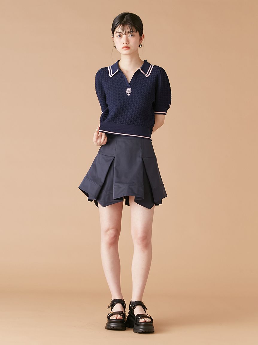 LILY BROWN×MARY QUANT】シアーポロニットトップス(ニット