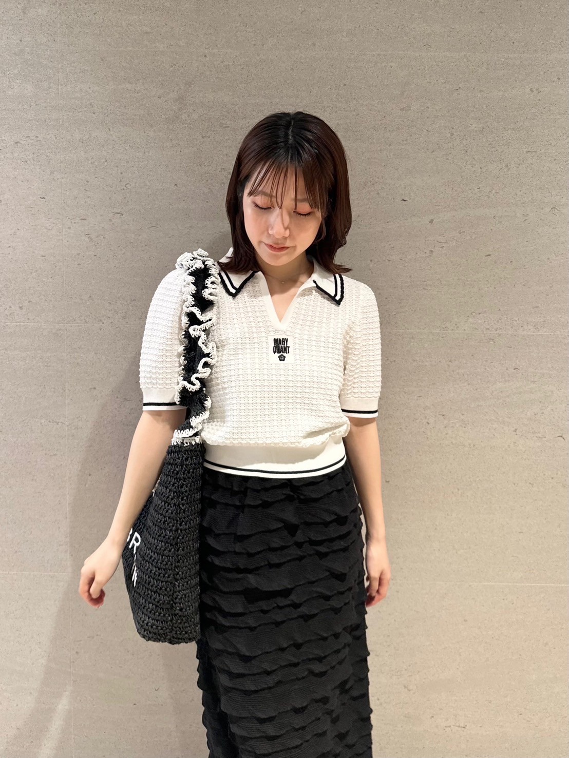 LILY BROWN×MARY QUANT】シアーポロニットトップス(ニット