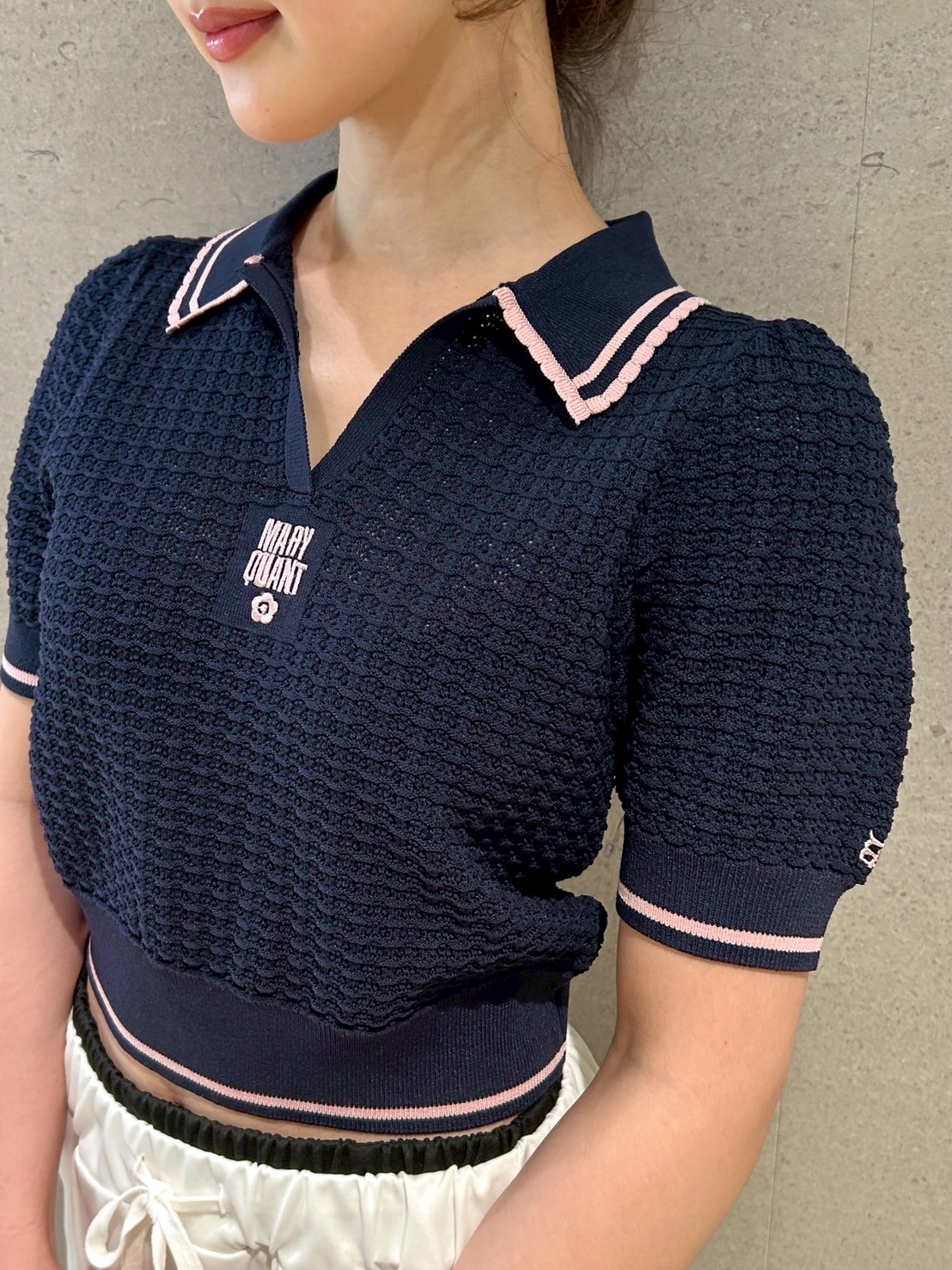 LILY BROWN×MARY QUANT】シアーポロニットトップス(ニット