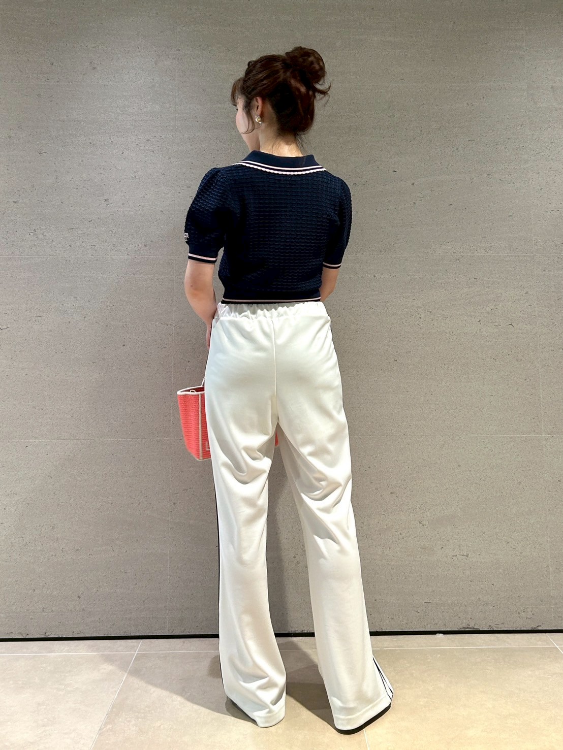 LILY BROWN ネイビー ニットポロシャツ M マリークワント LILY BROWN