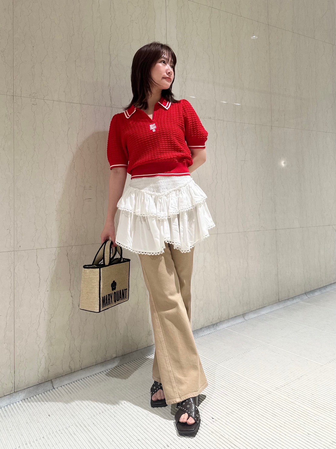 LILY BROWN×MARY QUANT】シアーポロニットトップス(ニット