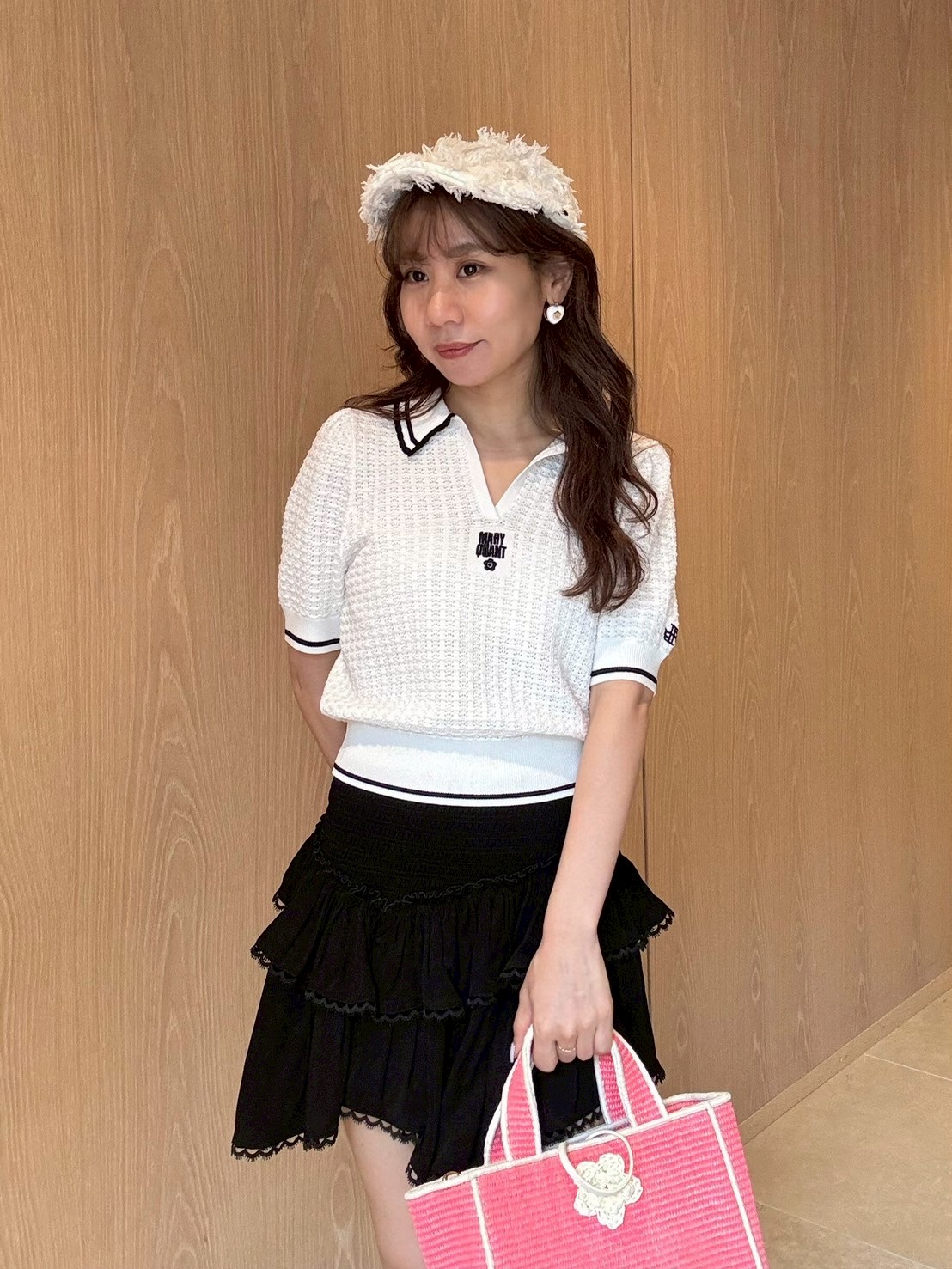 LILY BROWN×MARY QUANT】シアーポロニットトップス(ニット