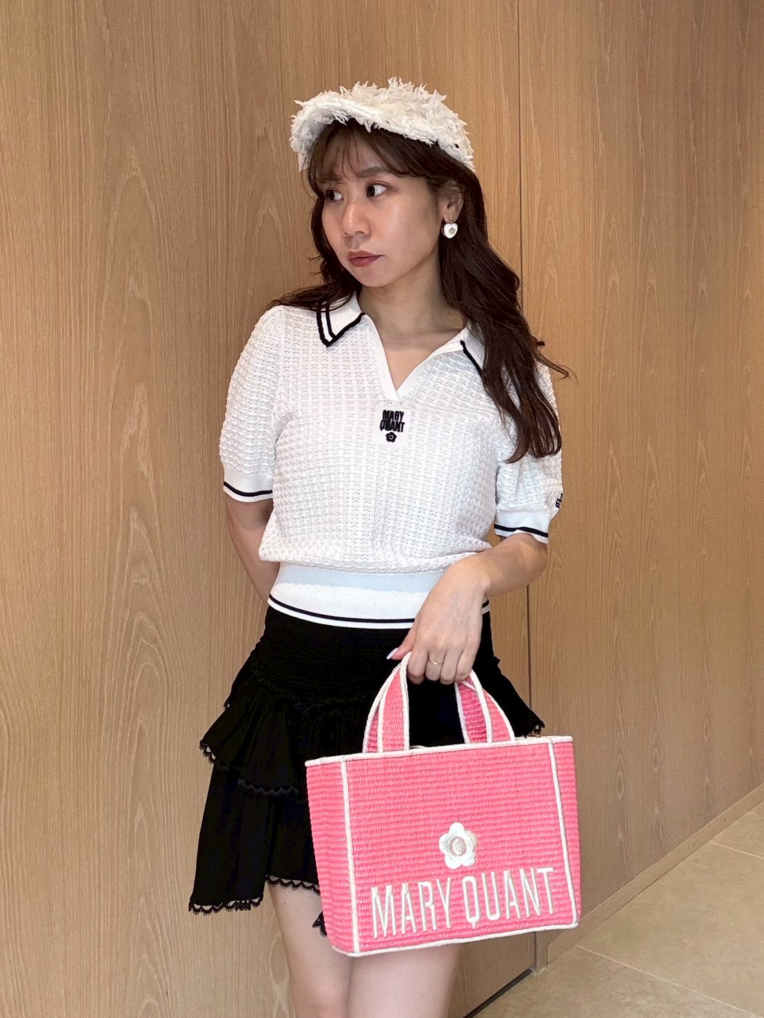 Lily Brown （リリーブラウン)【MARY QUANT】シアーポロニット