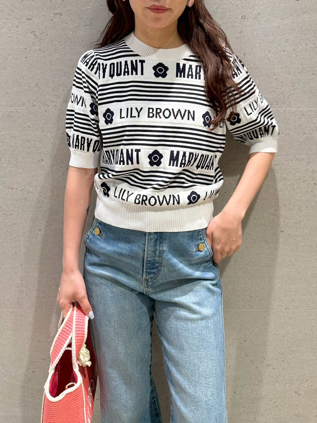 【美品】LILY BROWN×MARY QUANT コラボ　サマーニット　ロゴ LILY BROWN×MARY QUANT】ニットプルオーバー(ニット)｜トップス