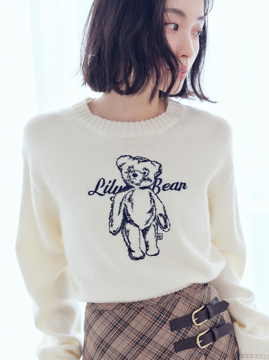 Lily Bearエンブロイダリーニットトップス(ニット)｜トップス