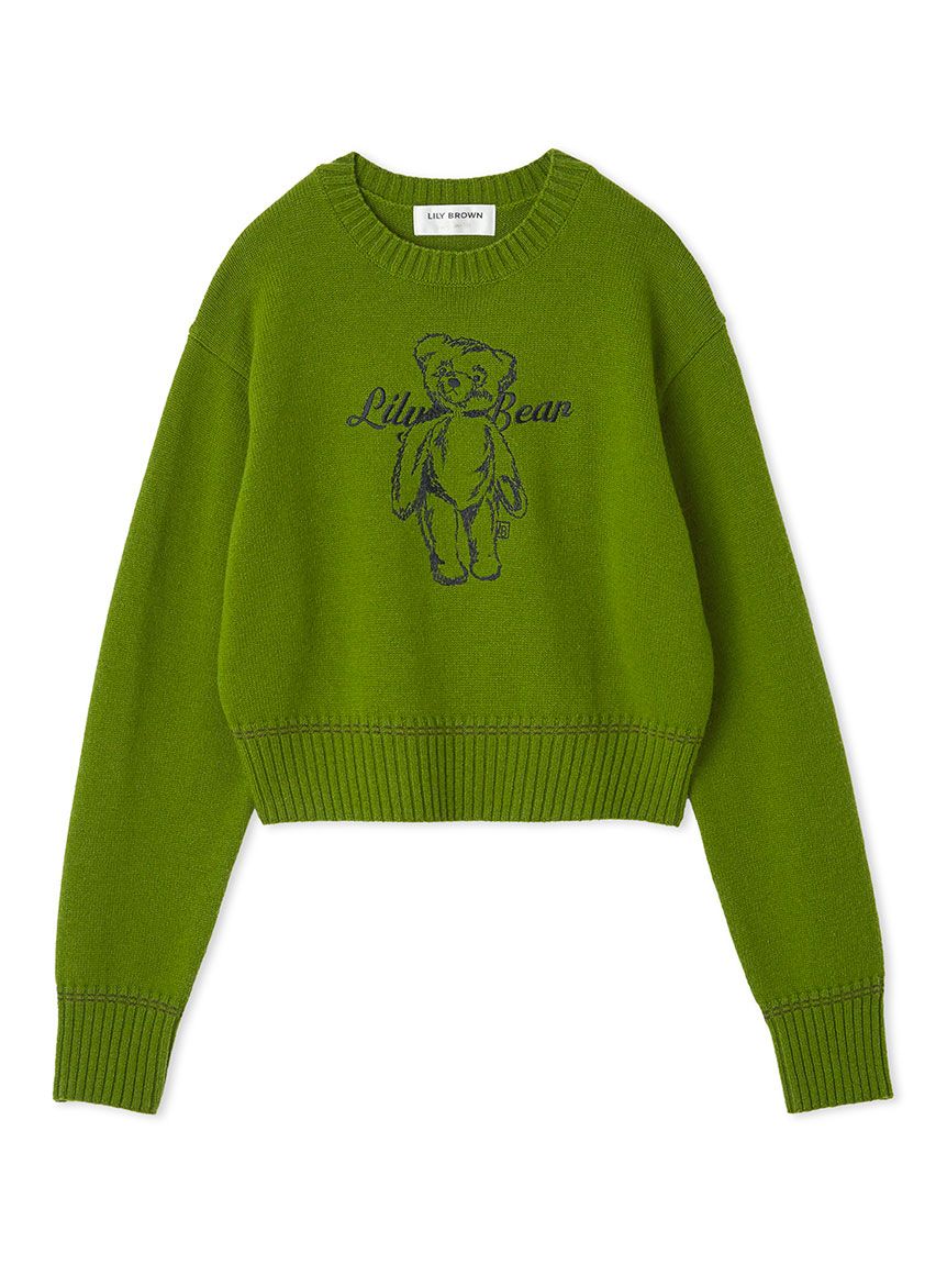 Lily Brown LilyBearニット Lily Bearエンブロイダリーニットトップス(ニット)｜トップス