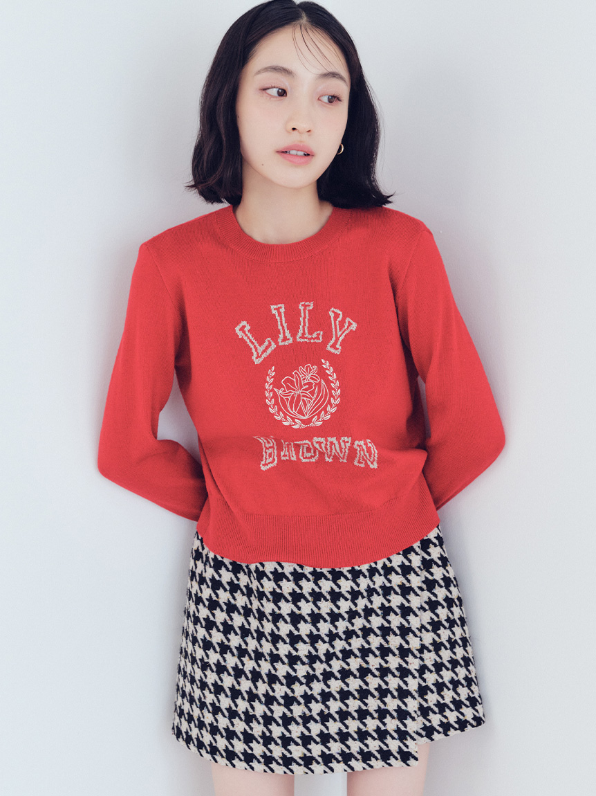 ラメジャガードロゴニットトップス(ニット)｜トップス｜LILY BROWN