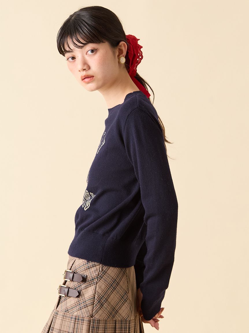 ラメジャガードロゴニットトップス(ニット)｜トップス｜LILY
