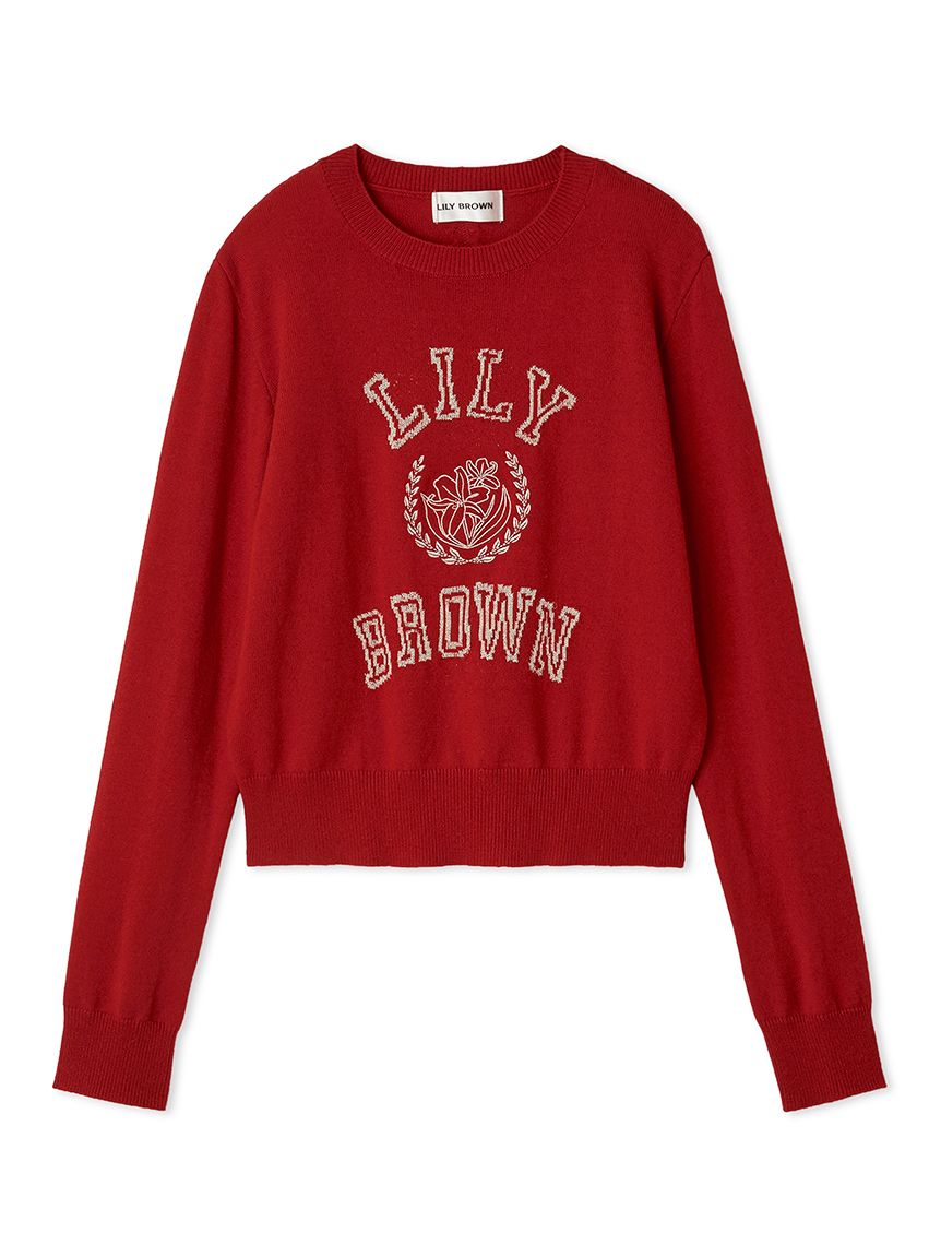 ラメジャガードロゴニットトップス(ニット)｜トップス｜LILY