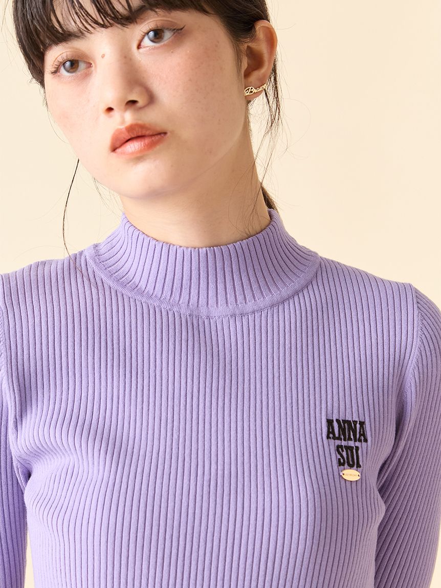 LILY BROWN ×ANNA SUI】ロゴ刺繍ハイネックリブニット(ニット