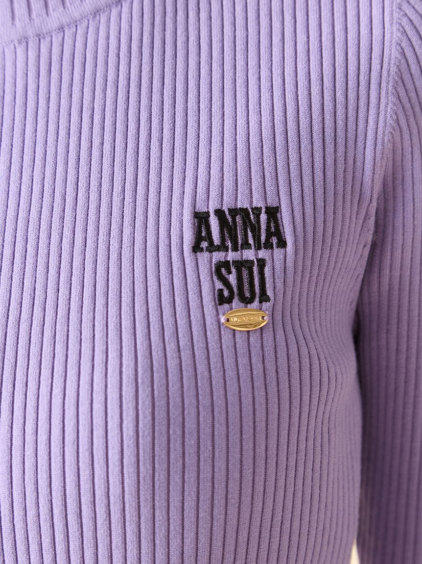 LILY BROWN ×ANNA SUI】ロゴ刺繍ハイネックリブニット(ニット