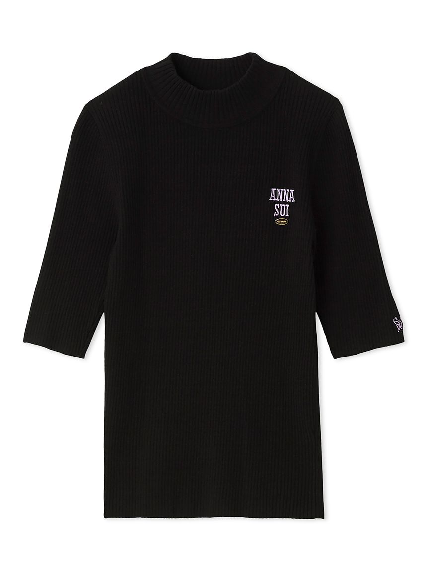 LILY BROWN ×ANNA SUI】ロゴ刺繍ハイネックリブニット(ニット