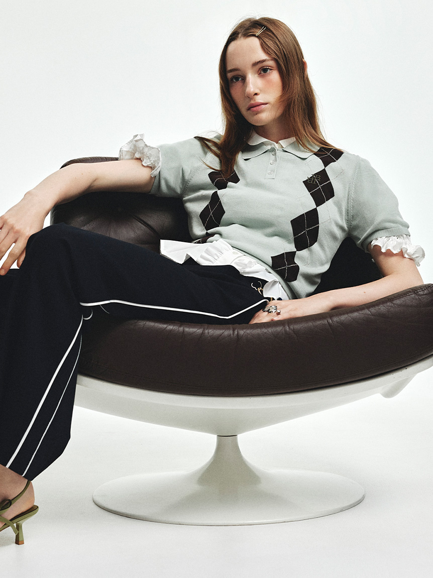 【美品】LILY BROWN ケーブルニットポロシャツ F ホワイト LILY BROWN ケーブルニットポロシャツ - メルカリ