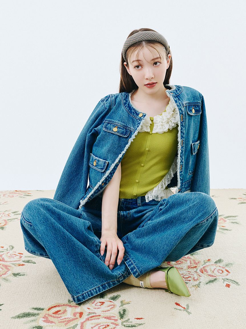 ニット セーター 2wayレースフリルニットトップス レディース gossip!ロサンゼルス ニット セーター Y2K レース長袖 ニット