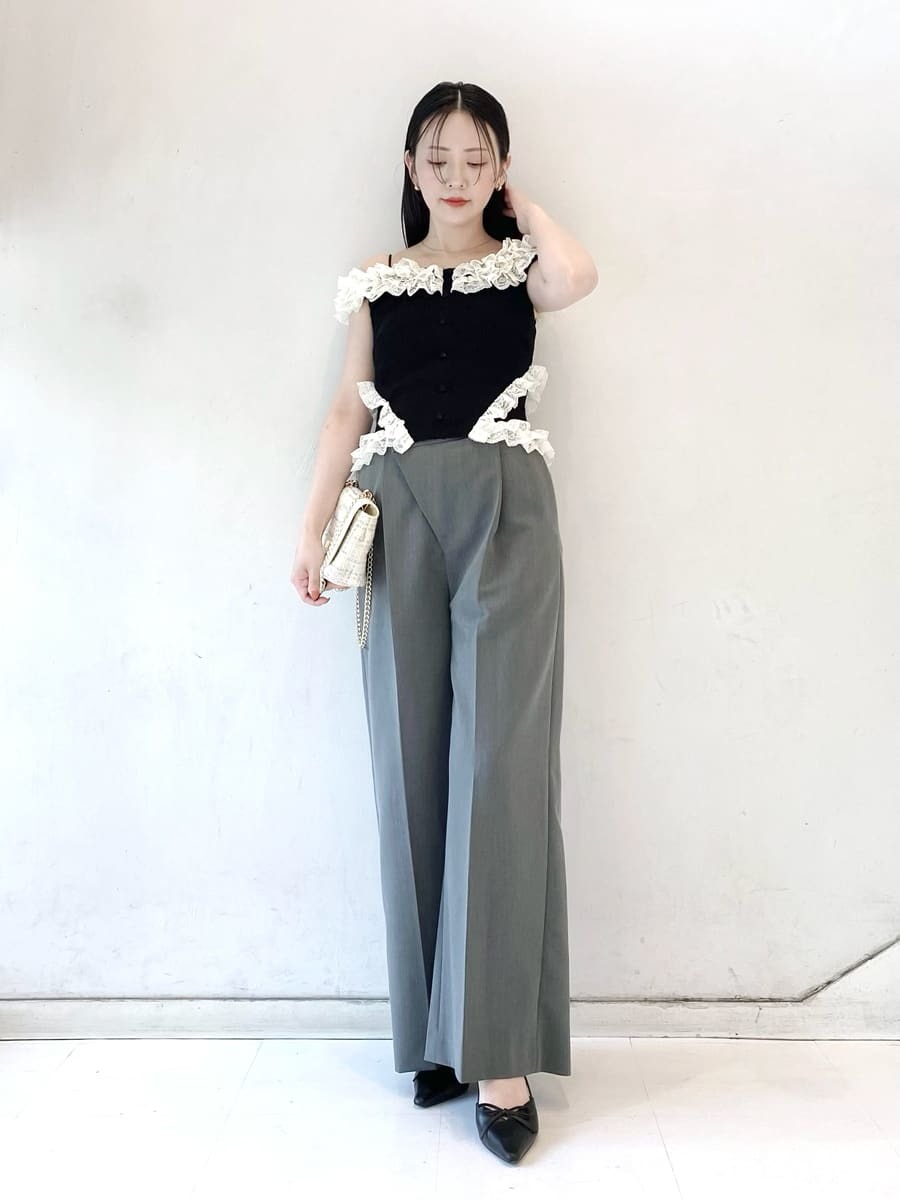 Lily Brown / リリーブラウン レースフリルニットトップス  25秋冬予約 LWNT254182 入荷予定 : 8月上旬〜 (10%OFF&PT5倍) レースフリルニットトップス(ニット)｜トップス｜LILY BROWN