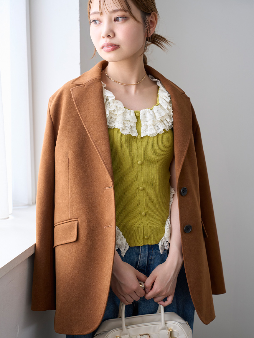 2wayレースフリルニットトップス(ニット)｜トップス｜LILY BROWN