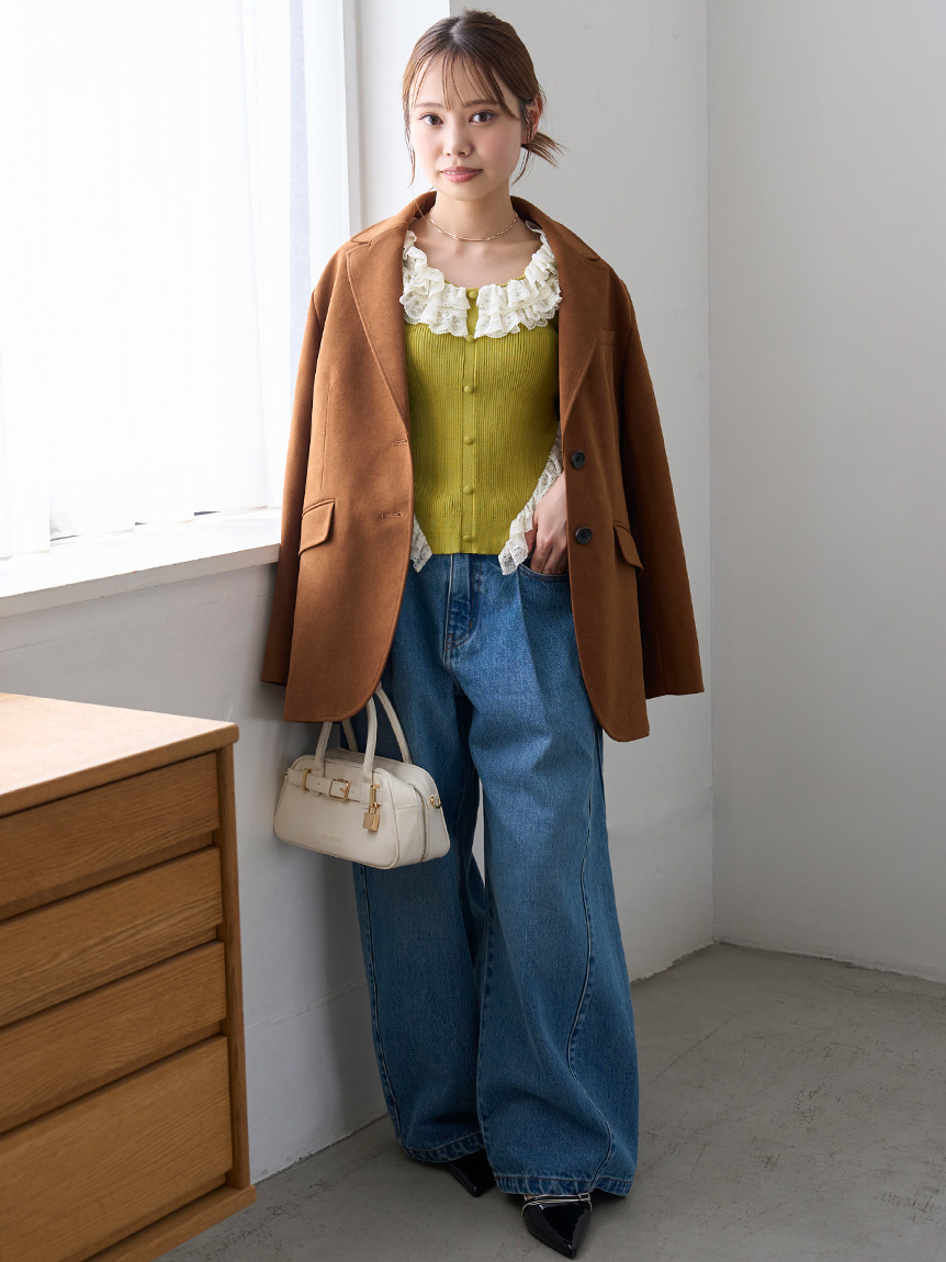 2wayレースフリルニットトップス(ニット)｜トップス｜LILY BROWN