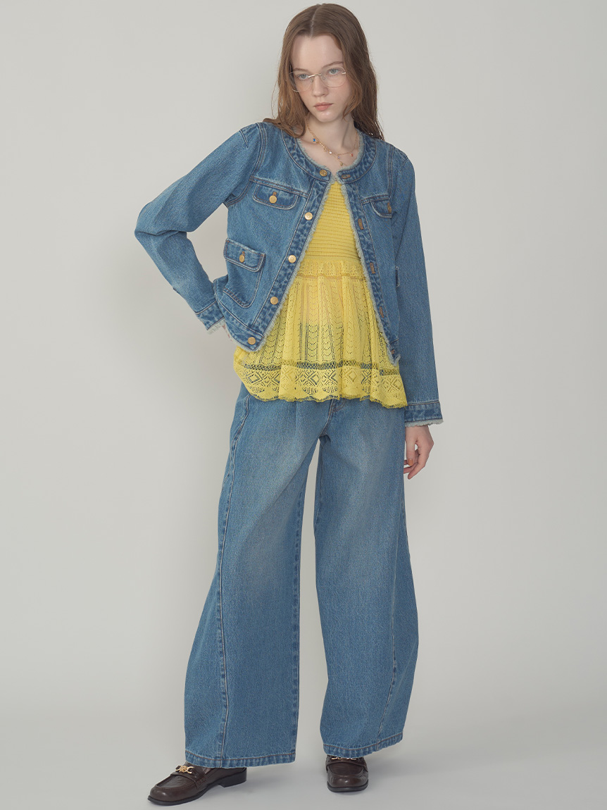 レーシーベアニットペプラムビスチェ(ビスチェ)｜トップス｜LILY