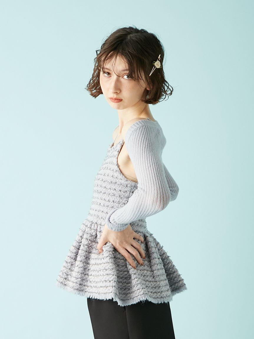 lily brown ボレロセットペプラムニット ボレロセットツイードペプラムニット(ニット)｜トップス｜LILY